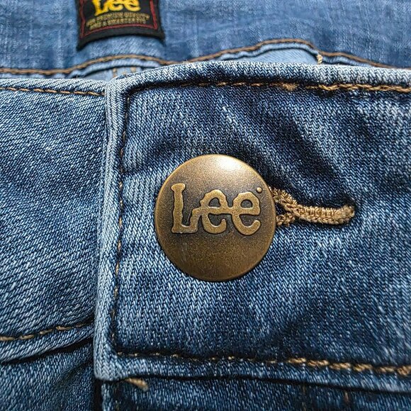 Lee Mid Rise Bermuda Short Regular Fit Stretch Women's Plus Size 20W & 26W Blue - Picture 9 of 10